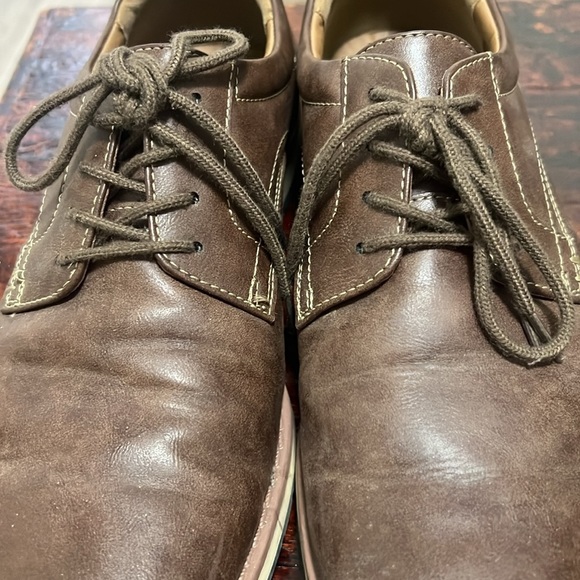 MADDEN NYC Brown Leather Shoes Business Casual size 9 Pull On Ribbon Close - Picture 5 of 5